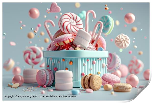 Tempting Candy Basket Delights Print by Mirjana Bogicevic