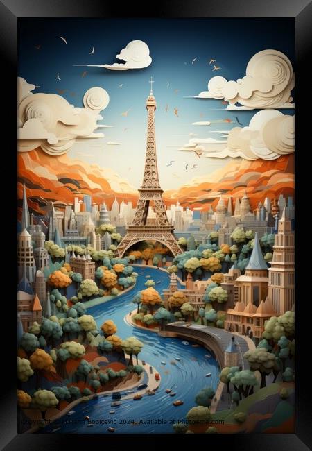 Eiffel Tower Sunrise Paris Framed Print by Mirjana Bogicevic