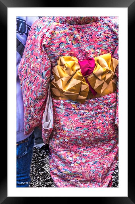 Colorful Kimono Kiyomizu Temple Kyoto Japan Framed Mounted Print by William Perry