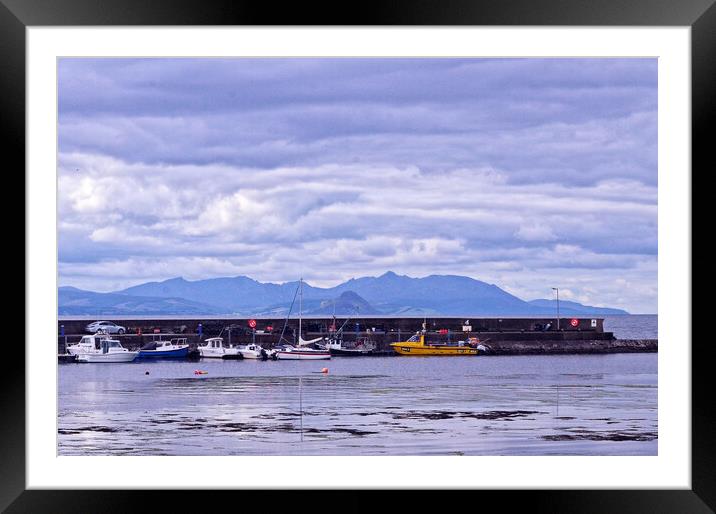 Maidens Harbour, Arran Mountains, a Scottish Landscape Framed Mounted Print by Allan Durward Photography