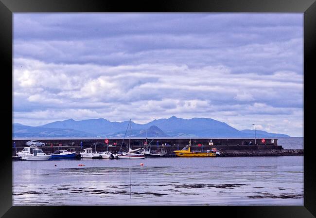 Maidens Harbour, Arran Mountains, a Scottish Landscape Framed Print by Allan Durward Photography