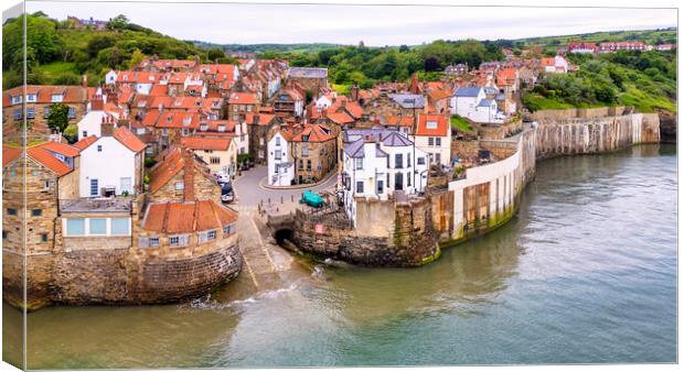 Robin Hood's Bay at High Tide Canvas Print by Tim Hill