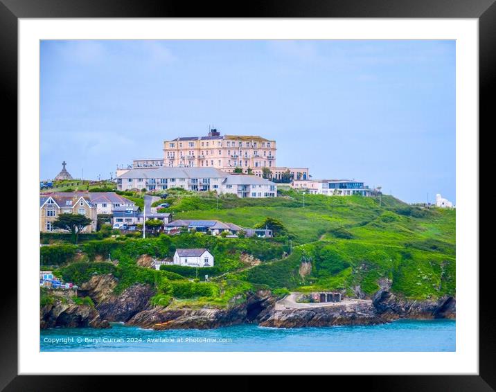 Atlantic Hotel Newquay  Framed Mounted Print by Beryl Curran