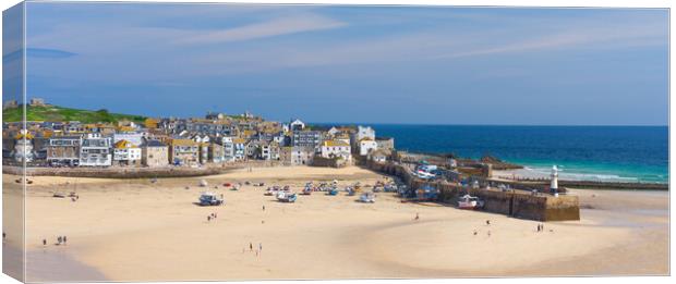 St Ives Cornwall Panorama Canvas Print by Alison Chambers