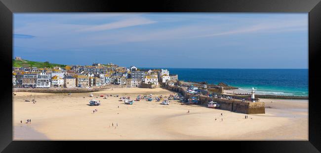 St Ives Cornwall Panorama Framed Print by Alison Chambers
