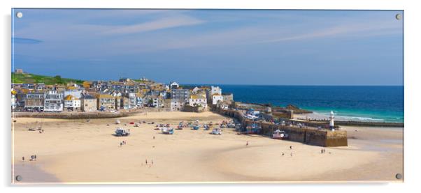St Ives Cornwall Panorama Acrylic by Alison Chambers
