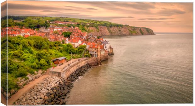 Robin Hood's Bay Aerial Photography Canvas Print by Tim Hill