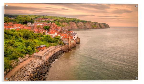 Robin Hood's Bay Aerial Photography Acrylic by Tim Hill