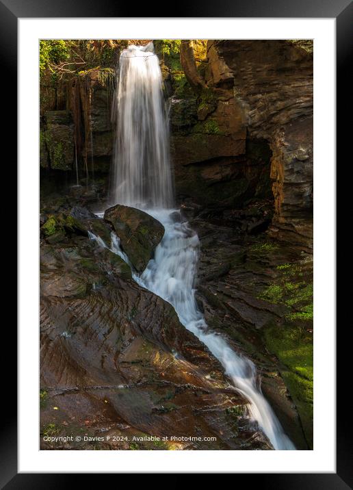 Lumsdale Waterfall Sunrise Framed Mounted Print by Davies P
