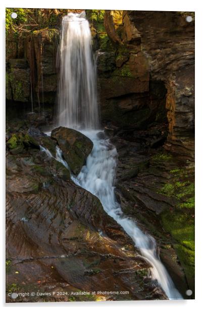 Lumsdale Waterfall Sunrise Acrylic by Davies P