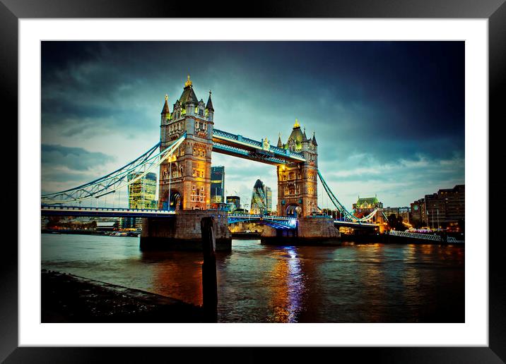 Tower Bridge Thames Cityscape Framed Mounted Print by Andy Evans Photos