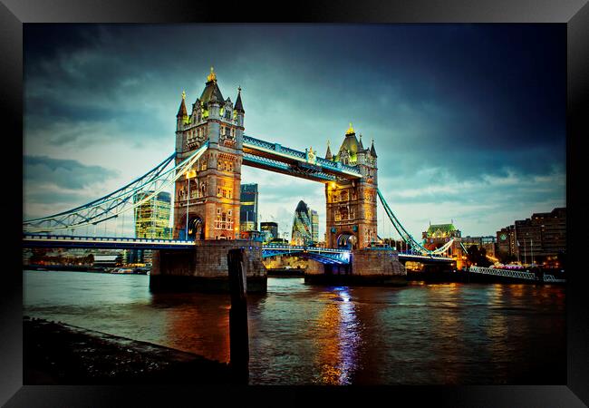 Tower Bridge Thames Cityscape Framed Print by Andy Evans Photos