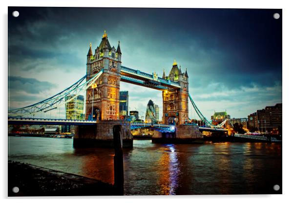 Tower Bridge Thames Cityscape Acrylic by Andy Evans Photos