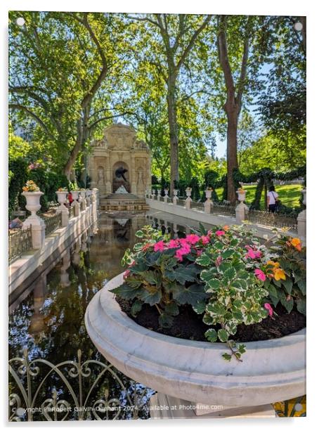 Medici Fountain Reflections Architecture Acrylic by Robert Galvin-Oliphant