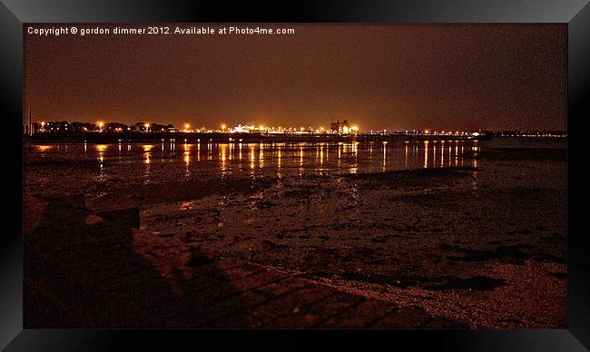 Southampton water at night Framed Print by Gordon Dimmer
