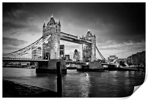 Tower Bridge Thames Night Print by Andy Evans Photos