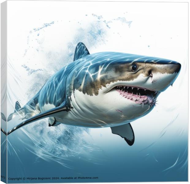 Shark with sharp teeth Canvas Print by Mirjana Bogicevic
