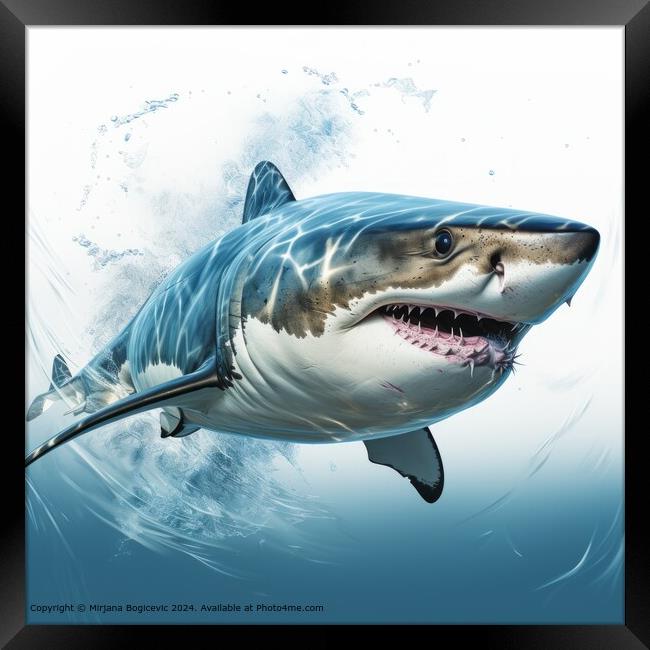 Shark with sharp teeth Framed Print by Mirjana Bogicevic
