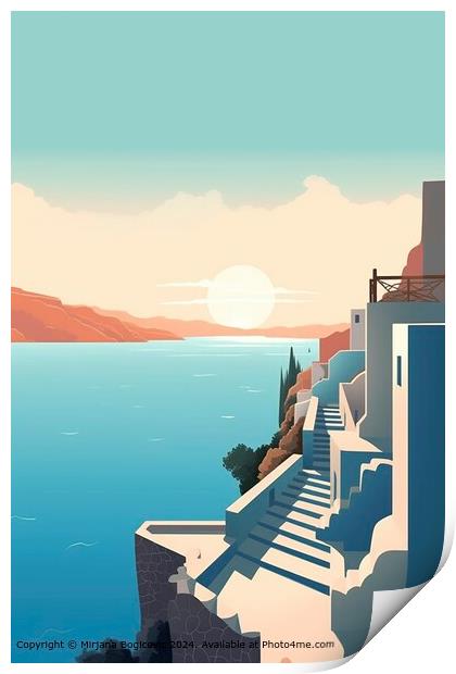 Santorini Island, Greece Travel Print by Mirjana Bogicevic