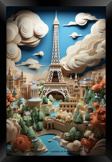 Paris City Sunrise Framed Print by Mirjana Bogicevic