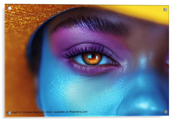 Close Up Portrait of a Womans Eye Acrylic by Mirjana Bogicevic
