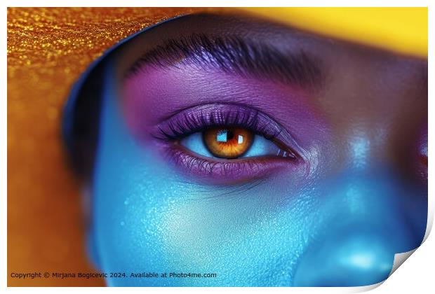 Close Up Portrait of a Womans Eye Print by Mirjana Bogicevic