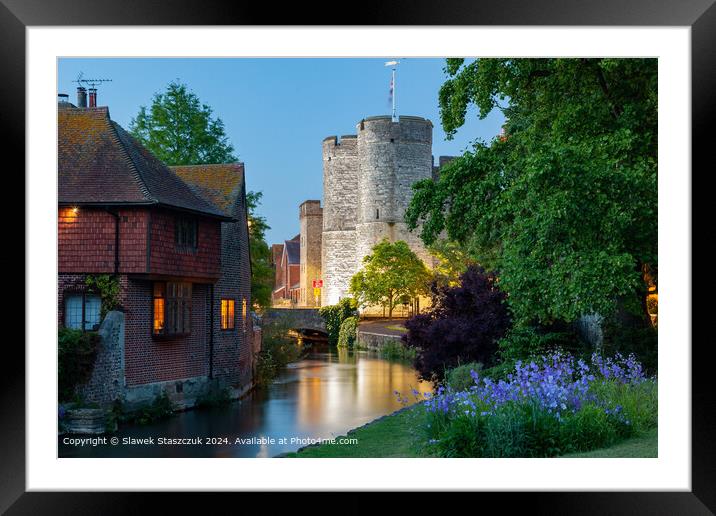 Dusk at Westgate Towers in Canterbury Framed Mounted Print by Slawek Staszczuk