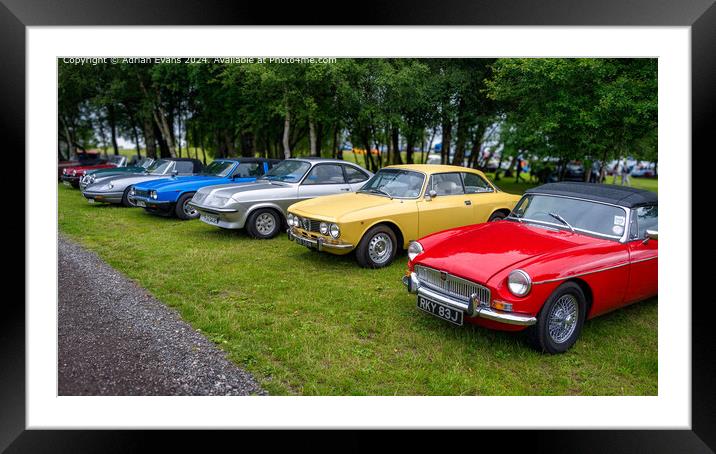 Classic Cars Framed Mounted Print by Adrian Evans