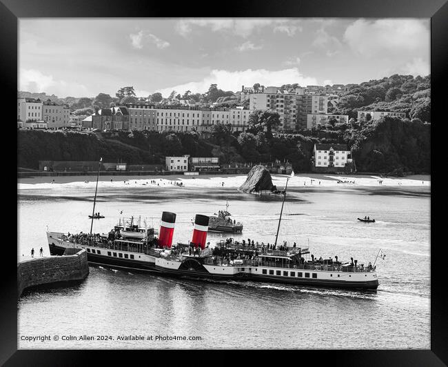 The Waverley Arriving Tenby Harbour Pembrokeshire. Framed Print by Colin Allen
