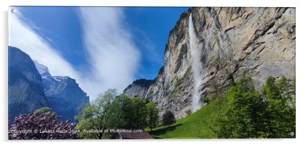 Lauterbrunnen Switzerland Waterfall Acrylic by Lukasz Ruda