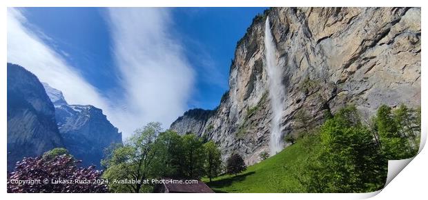 Lauterbrunnen Switzerland Waterfall Print by Lukasz Ruda