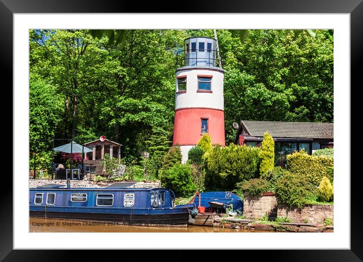 Monton Lighthouse by Bridgewater Canal Framed Mounted Print by Stephen Chadbond