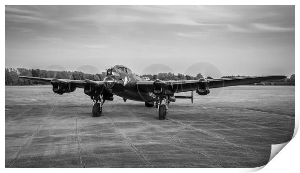 Lancaster Bomber NX611 Black and White Aviation Print by J Biggadike