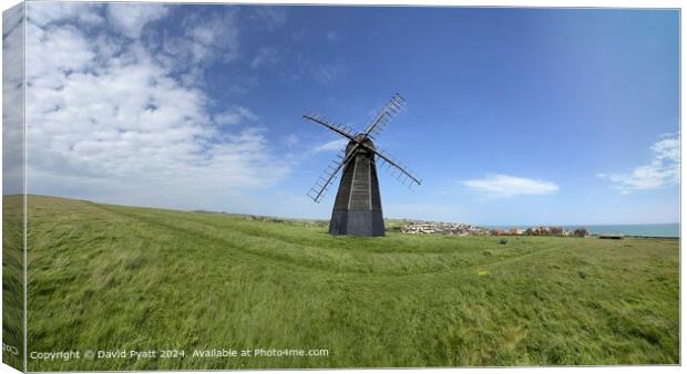 Rottingdean Smock Mill Panorama Canvas Print by David Pyatt