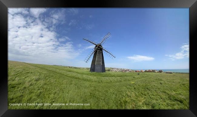 Rottingdean Smock Mill Panorama Framed Print by David Pyatt