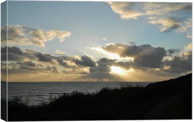 Sunset at Limeslade. Canvas Print by Becky Dix