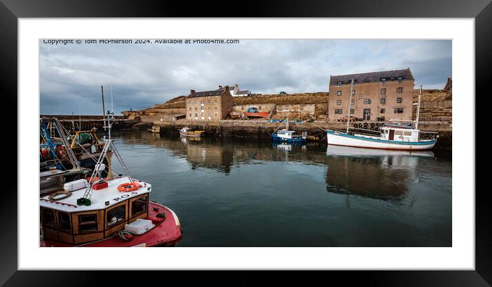 Burghead Harbour Nautical Scene Framed Mounted Print by Tom McPherson