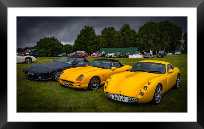 TVR Trio Framed Mounted Print by Adrian Evans