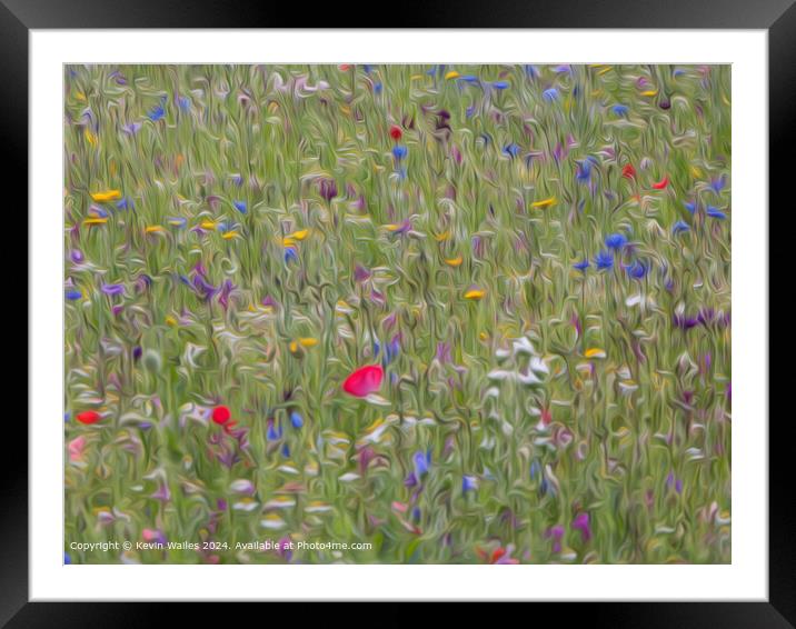 Wildflower meadow Framed Mounted Print by Kevin Wailes