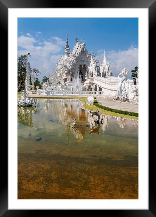 Wat Rong Khun Reflections Framed Mounted Print by Kevin Hellon