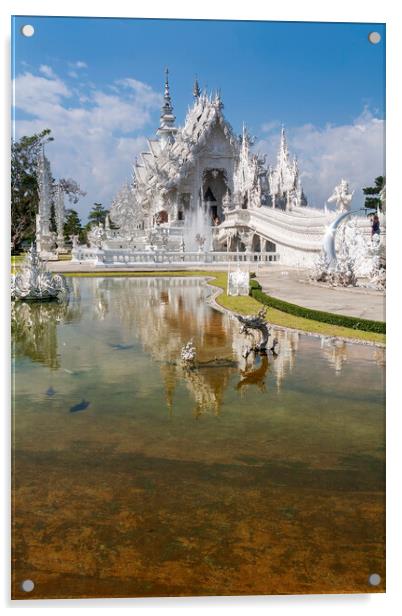 Wat Rong Khun Reflections Acrylic by Kevin Hellon