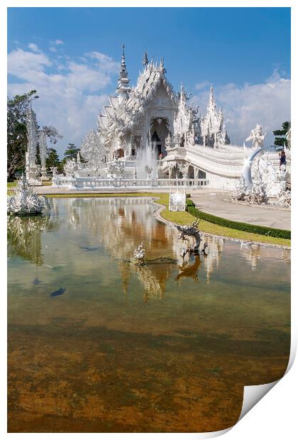 Wat Rong Khun Reflections Print by Kevin Hellon