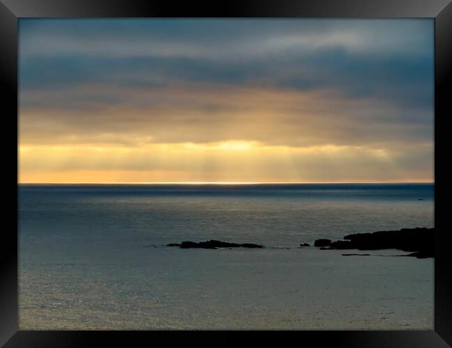 Gwithian Beach Cornish Sunset Framed Print by Beryl Curran