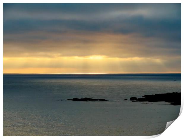 Gwithian Beach Cornish Sunset Print by Beryl Curran