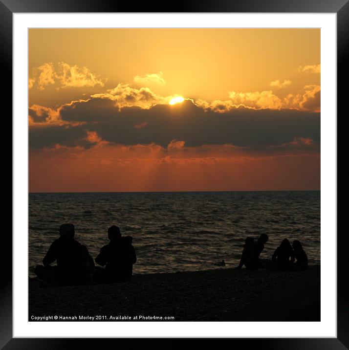 Brighton Beach Sunset Framed Mounted Print by Hannah Morley
