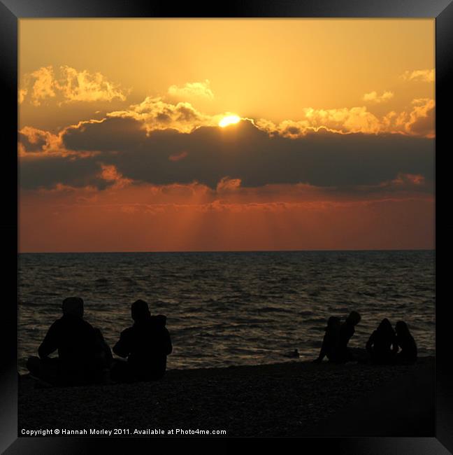 Brighton Beach Sunset Framed Print by Hannah Morley