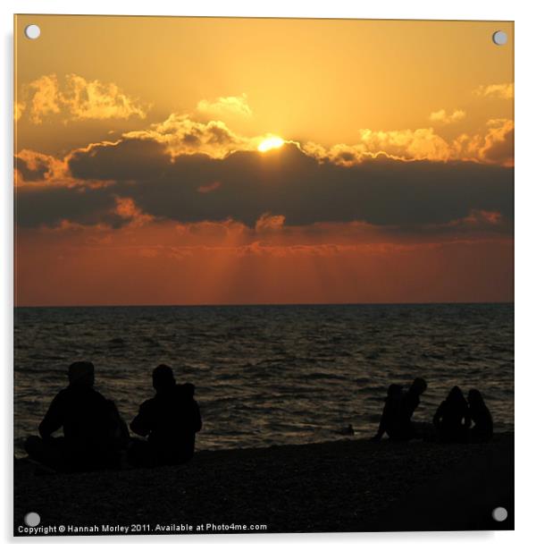 Brighton Beach Sunset Acrylic by Hannah Morley