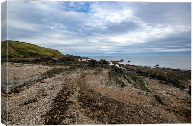 Portsoy Coastline Landscape Canvas Print by Derek Daniel