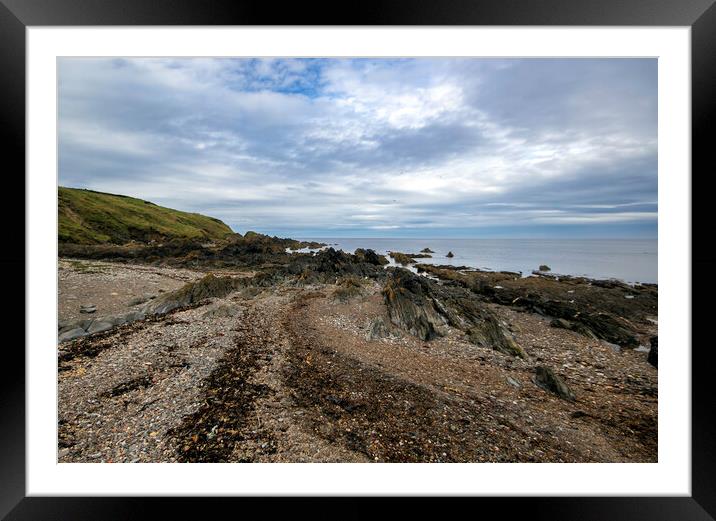 Portsoy Coastline Landscape Framed Mounted Print by Derek Daniel