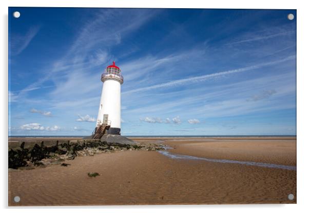 Point Of Ayr Lighthouse Landscape Acrylic by Derek Daniel